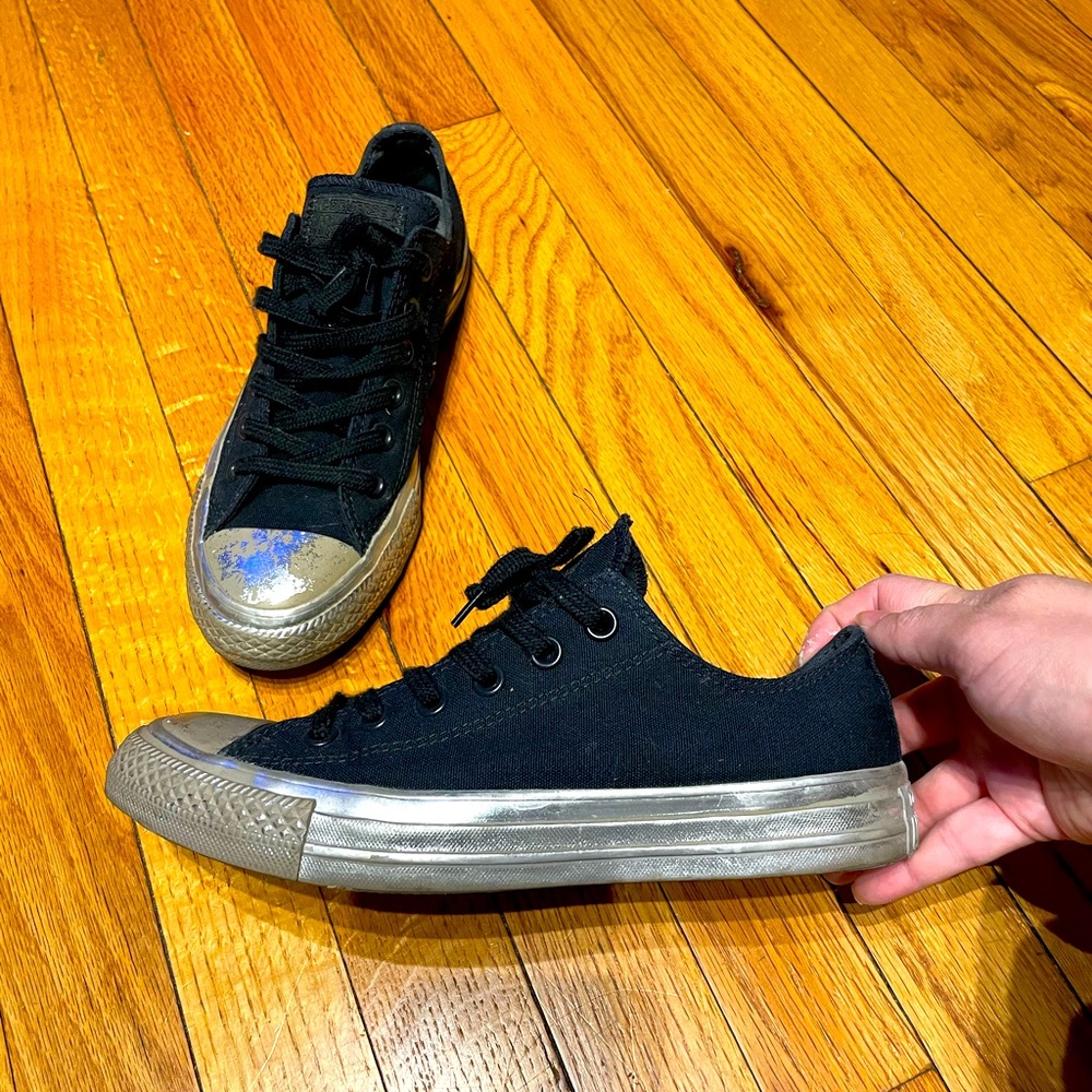 Convers Limited Edition Pewter Metallic Shiny Low top Unisex Bicolor silver 8